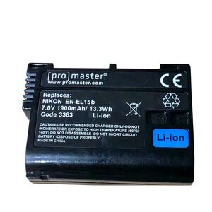 ProMaster Replacement Battery for Nikon EN-EL15b 7.0V 1900mAh 13.3Wh Code 3363